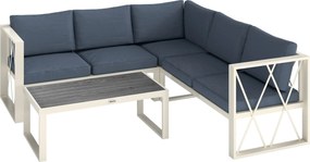 Outsunny Set Mobilier de Grădină din 4 Piese cu 2 Canapele, Fotoliu Reglabil și Măsuță de Cafea, 121x61x62 cm, Gri | Aosom Romania