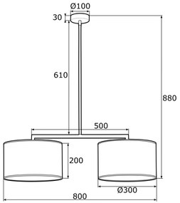 Lustra suspendata moderna KARIN 2L alba