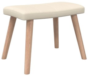 Scaun de relaxare cu taburet, crem, textil 1, Crem, Cu suport de picioare