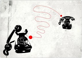 Tablou - Desen de telefon în stilul lui Banksy (70x50 cm)