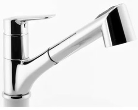 Novaservis - Baterie chiuvetă METALIA cu duș extractibil, crom lucios