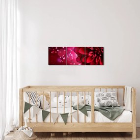 Tablou cu floare roșie (cu ceas) (90x30 cm)