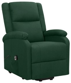 329705 vidaXL Fotoliu cu ridicare, verde închis, material textil
