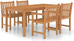 vidaXL Set de mobilier de grădină cu 5 piese, 180x90 cm, lemn masiv de tec