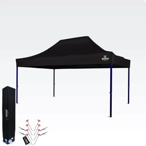 Cort expozițional 3x4,5m (oțel de 45mm) | Montare rapidă, durată lungă de viață - fara 3 pereti - Negru