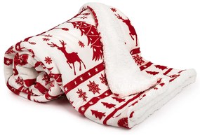 Pătură de Crăciun imitație de blăniță 4Home White Christmas, 150 x 200 cm