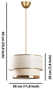 Lustră crem/aurie cu abajur textil ø 30 cm Cake – Opviq lights