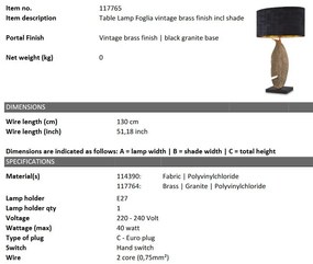 Veioza, Lampa de masa design LUX Foglia