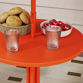 AIYAPLAY Set de Grădină pentru Copii, Masă și Scaune cu Umbrelă, Masă de Picnic pentru Exterior cu 2 Scaune Pliabile pentru Copii de 2-5 Ani, Portocaliu | Aosom Romania