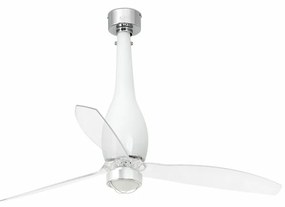 Lustra cu Ventilator si telecomanda ETERFAN M LED alb/transparent