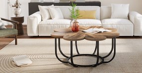 MAI21 - Masuta de cafea, 100 cm, masa living, stil industrial - Maro - Negru