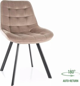 Scaun MONTI, bej inchis - Bluvel 40, stofa catifelata/metal, 51x60x88