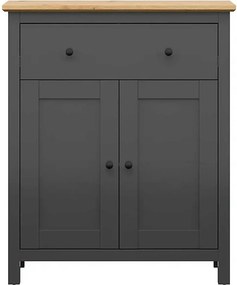 Comoda HESEN, gri grafit/stejar artisan, PAL melaminat, 101x44x121 cm