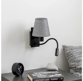 Lampă LED de perete Brilagi NUBILA 1xE27/25W/230V + LED/3W negru/gri