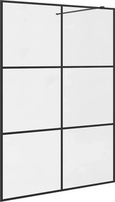 vidaXL Paravan de duș walk-in negru 140x195 cm sticlă ESG transparentă