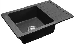 Chiuveta compozit Rea Sten negru nisip mat 80x48 cm