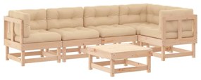 3185983 vidaXL Set mobilier relaxare de grădină & perne 6 piese lemn masiv pin