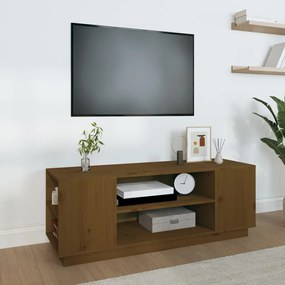 814412 vidaXL Comodă TV, maro miere, 110x35x40,5 cm, lemn masiv de pin