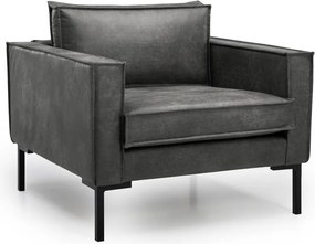 Fotoliu gri din imitație de piele Rate - Scandic