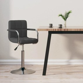 vidaXL Scaun de bar, gri închis, material textil