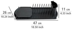 WENKO 54767100 - Tavă de scurgere BASIC, 47,5 x 26,5 cm, neagră
