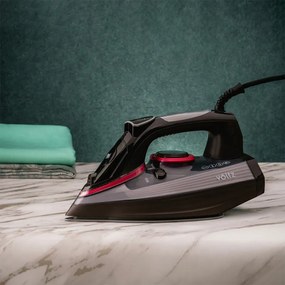 Fier de calcat Voltz V51050D, 2600W, 300 ml, Auto-curatare, Acoperire ceramica, Auto-curatare, Negru