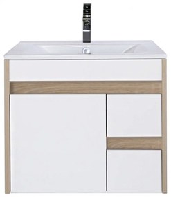 Mobilier de baie Luna 60 inferior cu lavoar, stejar Sonoma-alb