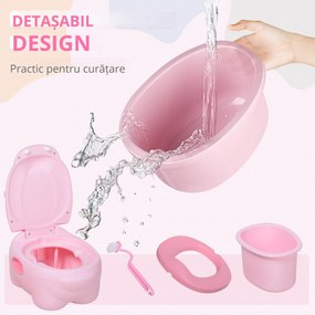 HOMCOM Olita pentru Copii de la 6 Luni Antialunecare Hipopotam Roz 40 x 30 x 23cm | Aosom Romania