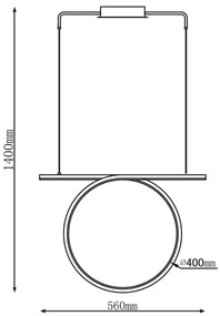 Lustră LED suspendată pe cablu ODETTA LED/30W/230V 4000K negru