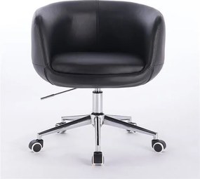 HC333K Scaun Neagră cu Bază Cromata