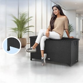 Ladă de depozitare din poliratan RICCO, 122x56x61cm, negru Casaria