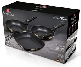 Set 3 tigai cu strat titan antiaderent Primal Gloss Berlinger Haus BH 6073, maro, curatare usoara, grill, inductie