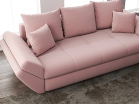 Canapea extensibilă dumonde cu ladă de depozitare si sezut confortabil din spuma high-density, Loana Royal Pink 250x100 cm