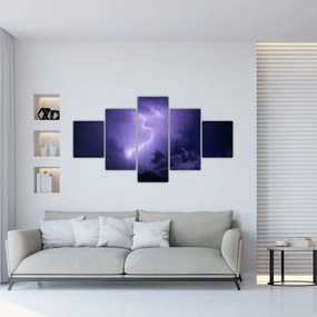 Tablou - cerul violet cu fulger (125x70 cm), în 40 de alte dimensiuni noi