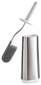 Perie de toaleta Joseph Joseph Flex 70517, Cap flexibil in forma de D, Otel inoxidabil, Alb/Inox