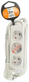 Cablu prelungitor 3Z - 2m, alb
