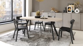 Mazzoni ALDO Bej/picioare negre - MASĂ ROTUNDĂ STIL LOFT PENTRU SALON/SUFRAGERIE EXTENSIBILĂ CU PICIOARE ÎN FORMĂ DE "Y"
