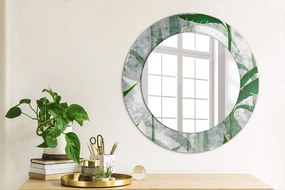 Oglinda rotunda imprimata Frunze tropicale