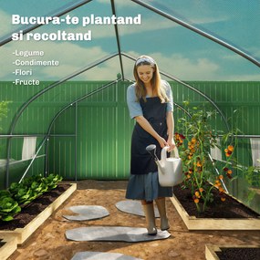 Outsunny Sera gradina, tip tunel, sera pentru plante, legume, fructe si structura din otel, Verde | Aosom Romania