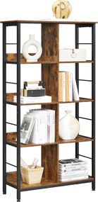 Biblioteca TAYLOR 5 rafturi 149x80 cm, rustic maro