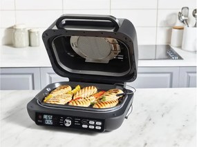 Gratar electric Ninja Foodi MAX PRO AG651EU, 2460W, 3.8L, Functie gratar si Air fryer, Cyclonic Air, Smart Cook, Negru/inox