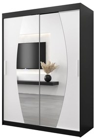 Dulap de haine 150 cm Eclipse (Negru mat + Alb mat). 1063403
