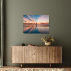 Tablou pe sticlă cu razele solare deasupra plajei Dayton (70x50 cm)