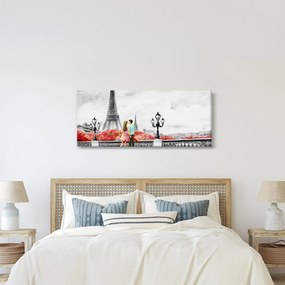 Tablou îndrăgostiții în Paris (120x50 cm)