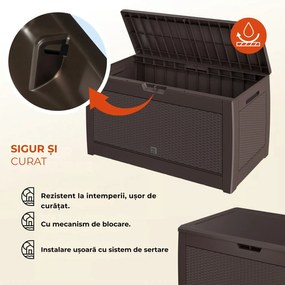 Cutie de depozitare RATO, 310L, 119x48x60cm, maro Prosperplast