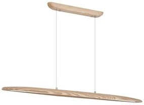 Lustra LED suspendata stil liniar Kenzie lemn