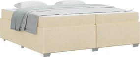 vidaXL Cadru de pat cu saltea Crem 200 x 200 cm țesătură