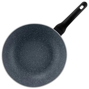 Tigaie wok Luigi Ferrero Prima FR-3033, 30x9 cm, Acoperire antiaderenta cu efect de marmura, Inductie, Albastru inchis