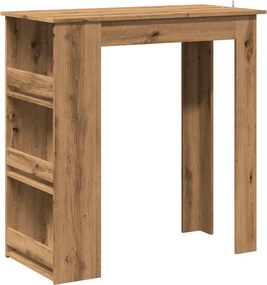 vidaXL Masă bar cu raft de depozitare Stejar artizanal 102x50x103,5 cm