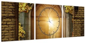 Tablou - Poarta din pădure (cu ceas) (90x30 cm)